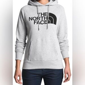 The North Face Women’s Light Gray Hoodie with black logo